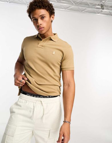 Polo ajusté en piqué à logo emblématique - Fauve - Polo Ralph Lauren - Modalova