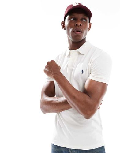 Polo ajust en piqu avec logo emblmatique - Crme - Polo Ralph Lauren - Modalova
