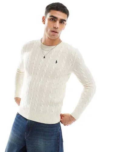 Pull en maille torsadée à logo emblématique - Crème - Polo Ralph Lauren - Modalova