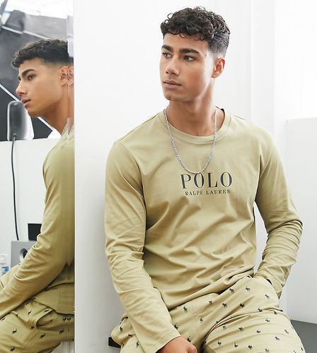 X Exclusivité ASOS - T-shirt confort à manches longues avec logo - Crème - Polo Ralph Lauren - Modalova