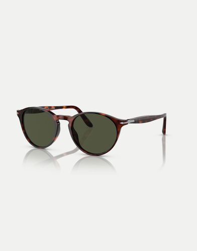 PO3092sM - Lunettes de soleil rondes à verres verts - Marron écaille de tortue - Persol - Modalova