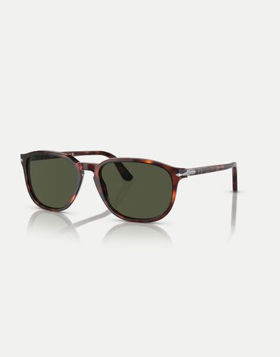 PO3019s - Lunettes de soleil carrées à verres verts - Marron écaille de tortue - Persol - Modalova