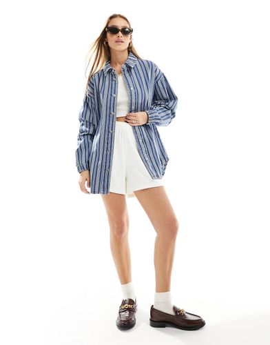 Chemise oversize en jean à rayures - Pieces - Modalova