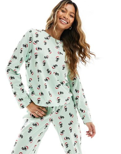 Pyjama de Noël à manches longues et imprimé koala - Menthe - Pieces - Modalova