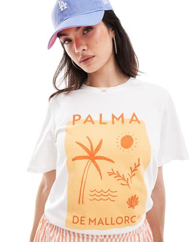 T-shirt à imprimé Palma De Mallorca » sur le devant - Pieces - Modalova