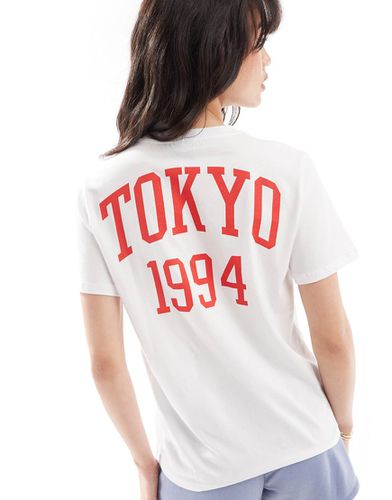 T-shirt oversize à imprimé Tokyo - et rouge - Pieces - Modalova