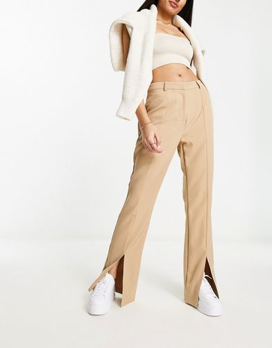 Pantalon évasé fendu coupe ajustée - Camel - Pimkie - Modalova