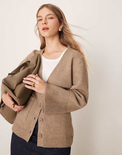 Gilet épais en maille avec poignets larges - Taupe - Pretty Lavish - Modalova