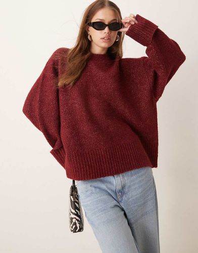 Pull oversize en imitation peau de mouton - Bordeaux - Pretty Lavish - Modalova