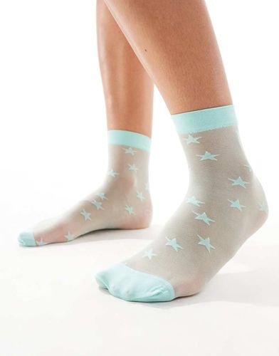 Chaussettes transparentes avec motif étoiles sur l'ensemble - Menthe - Pretty Polly - Modalova