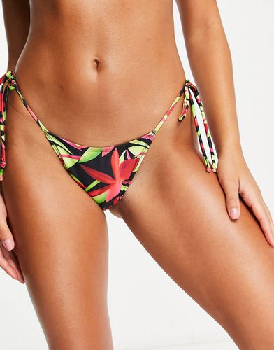 Bas de bikini échancré à imprimé feuille de palmier - Public Desire - Modalova