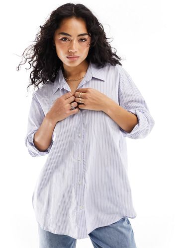 Chemise oversize à rayures contrastantes blanches - Pull & bear - Modalova