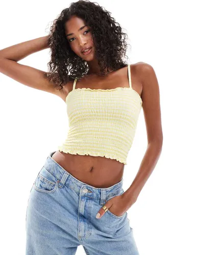 Crop top froncé - Vichy - Pull & bear - Modalova