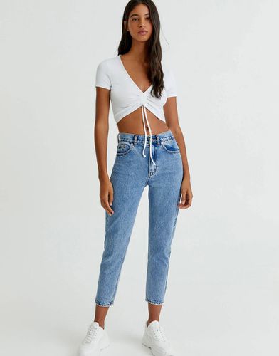 Pull & Bear - Jean mom - Bleu clair - Pull & bear - Modalova