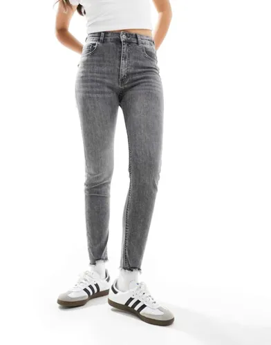 Jean skinny taille haute - Gris - Pull & bear - Modalova