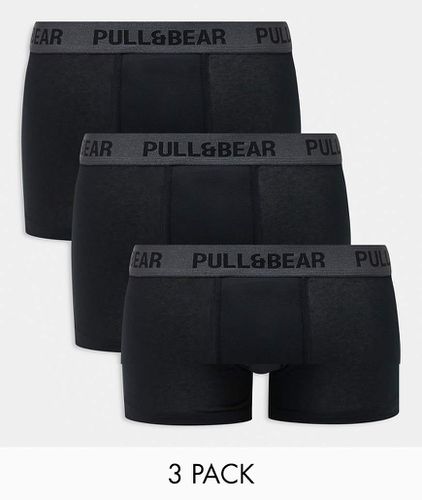 Lot de 3 boxers à taille contrastante - Noir et gris - Pull & bear - Modalova