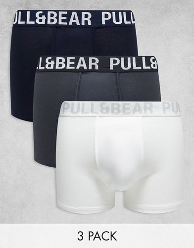 Lot de 3 boxers - Blanc, gris et noir - Pull & bear - Modalova