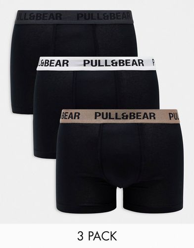 Lot de 3 boxers - Kaki, blanc et nude - Pull & bear - Modalova