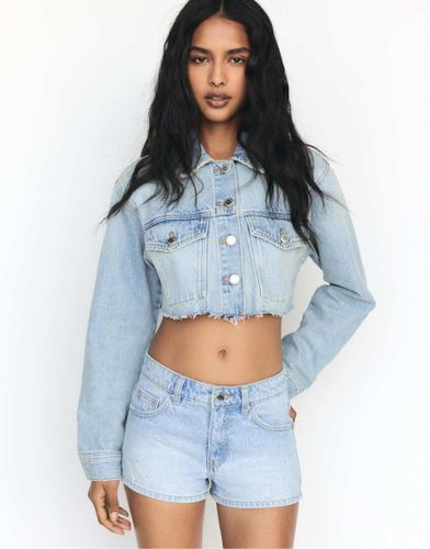 Short en jean  strass - moyen - Pull & bear - Modalova