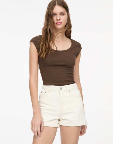 Short mom en denim  revers - Beige - Pull & bear - Modalova