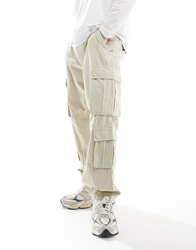 Pantalon cargo ample à poches - Écru - Pull & bear - Modalova