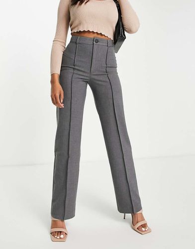 Pantalon droit ajusté à taille haute avec coutures sur le devant - Pull & bear - Modalova