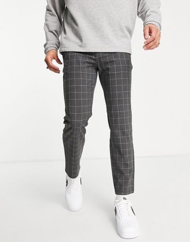Pantalon slim - Carreaux gris foncé - Pull & bear - Modalova