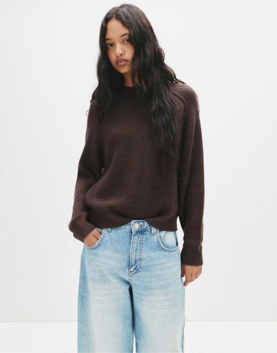 Pull en maille envers - Marron - Pull & bear - Modalova