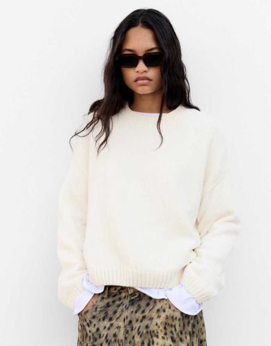Pull oversize en maille chenille - Beige - Pull & bear - Modalova