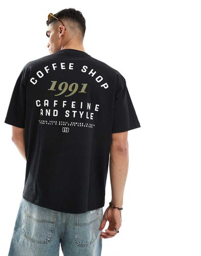 T-shirt à imprimé Coffee Shop au dos - délavé - Pull & bear - Modalova