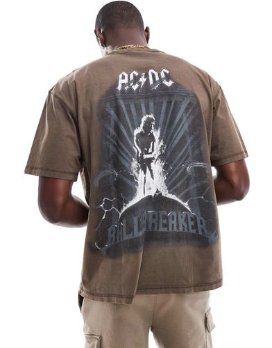 T-shirt à imprimé ACDC au dos - délavé - Pull & bear - Modalova