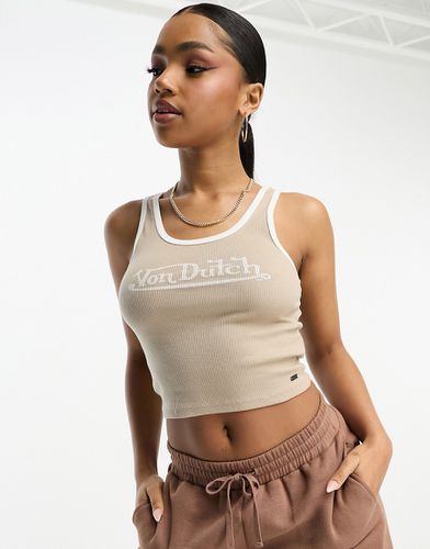 X Von Dutch - Débardeur à bords contrastants - Taupe - Pull & bear - Modalova