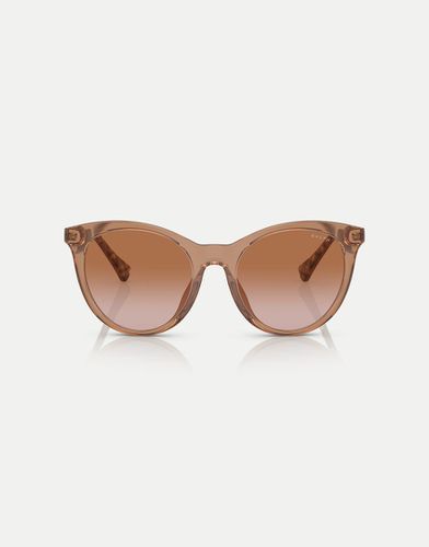 Lauren - RA5294U - Lunettes de soleil rondes avec verres - Caramel transparent brillant - Ralph - Modalova