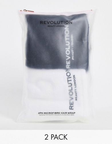 Revolution - Hair - Lot de 2 bandeaux en microfibre pour cheveux - Noir et blanc - Revolution Hair - Modalova