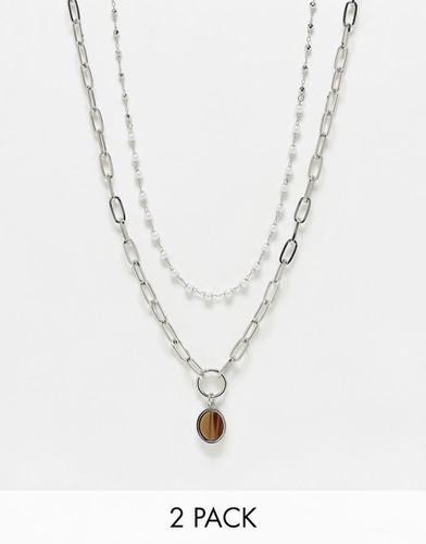 Collier unisexe 2rangs avec chaîne - Reclaimed Vintage - Modalova