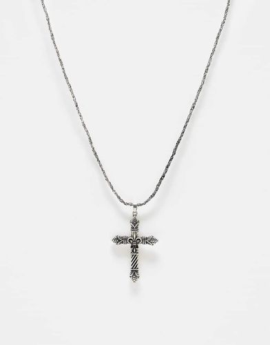 Collier chaîne unisexe à pendentif croix - Reclaimed Vintage - Modalova