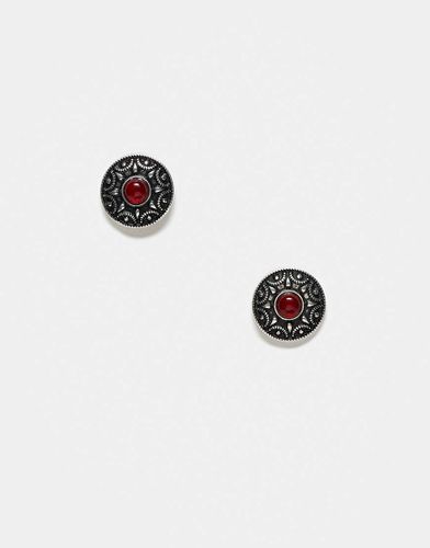 Boucles d'oreilles unisexes style western avec pierre fantaisie - Reclaimed Vintage - Modalova