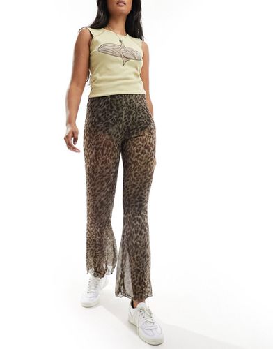 Pantalon évasé en tulle imprimé léopard - Reclaimed Vintage - Modalova
