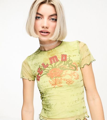 T-shirt rétréci en tulle imprimé effet superposé - Reclaimed Vintage - Modalova