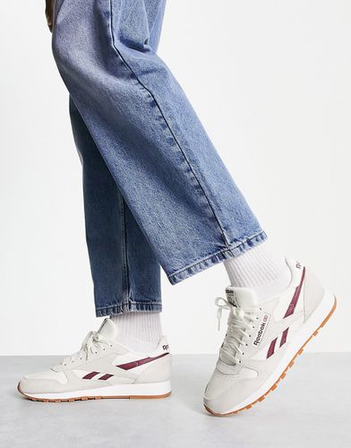 Classic - Baskets en cuir - cassé et bordeaux - Reebok - Modalova