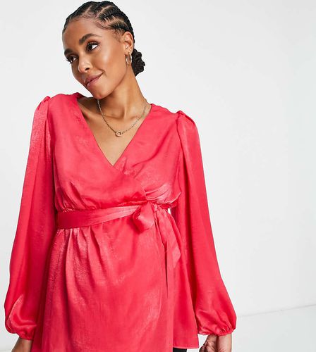 Blouse cache-caur satinée - Rose - River Island Maternity - Modalova