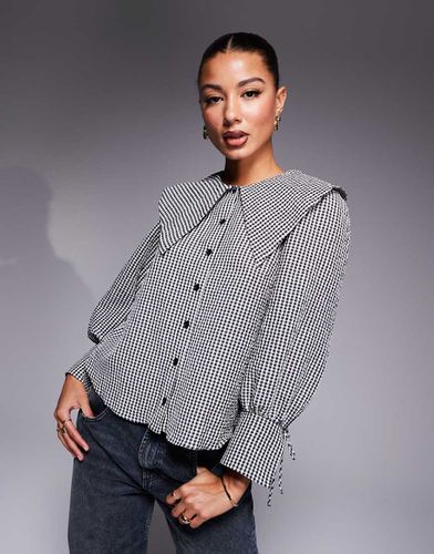 Blouse à carreaux vichy et col oversize - River Island - Modalova