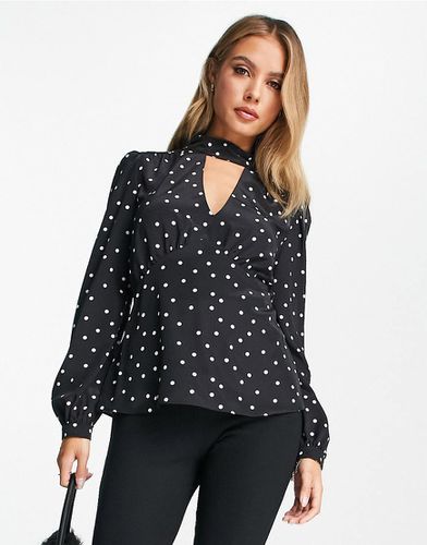 Blouse cache-caur à pois avec manches longues - River Island - Modalova