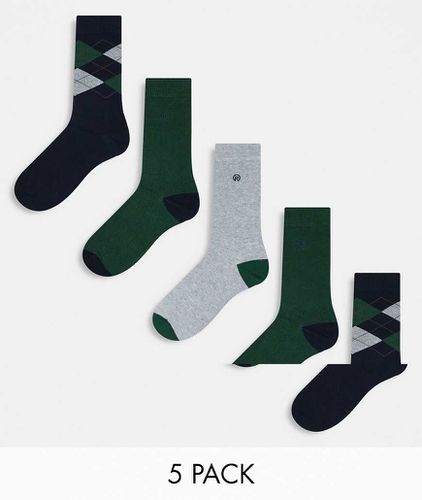 Lot de 5 paires de chaussettes à losanges - River Island - Modalova