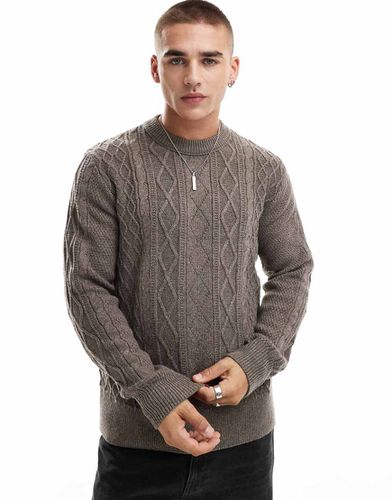 Pull épais en maille torsadée - Taupe - River Island - Modalova