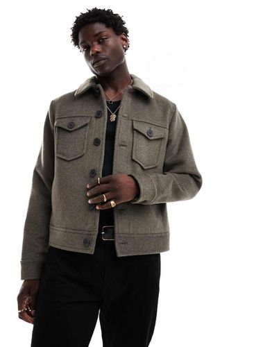 Studio - Veste en laine de qualité supérieure - Gris foncé - River Island - Modalova