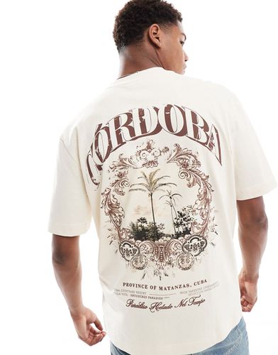 T-shirt avec imprimé Cordoba au dos - Écru - River Island - Modalova