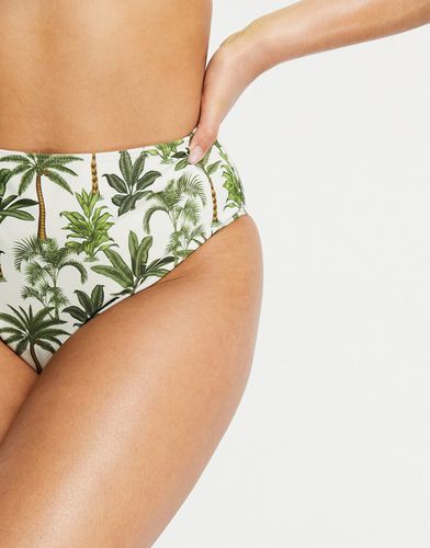 Bas de bikini à imprimé tropical - Crème - Warehouse - Modalova