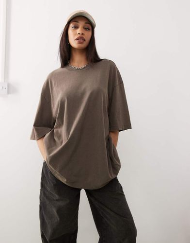 Frida - T-shirt oversize - Taupe délavé - Weekday - Modalova