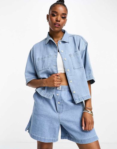 Chemise d'ensemble courte coupe carrée en denim à manches courtes - clair - Wrangler - Modalova